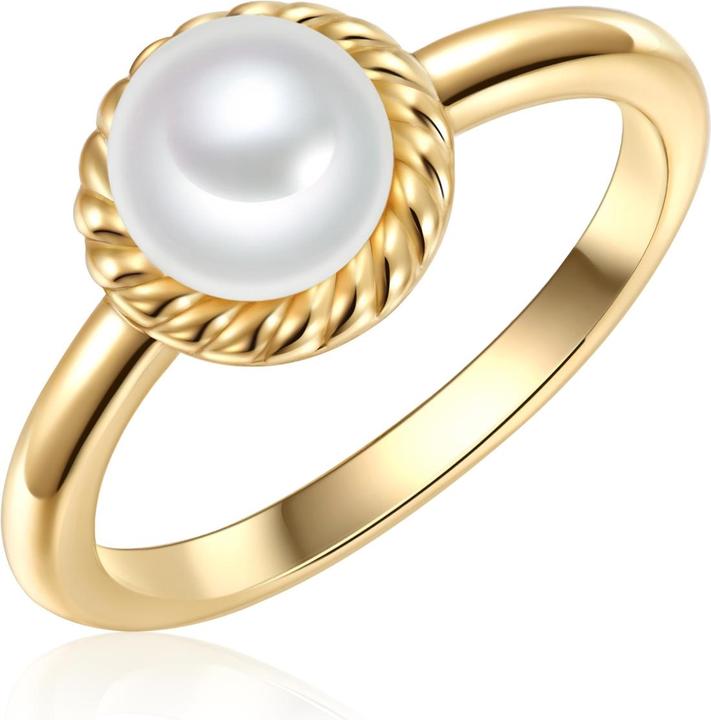 Produktbild Valero Pearls Damen Sterling Silber Zirkonia Süsswasser-Zuchtperle gelbgold - 32328 (50, 925 Silber)