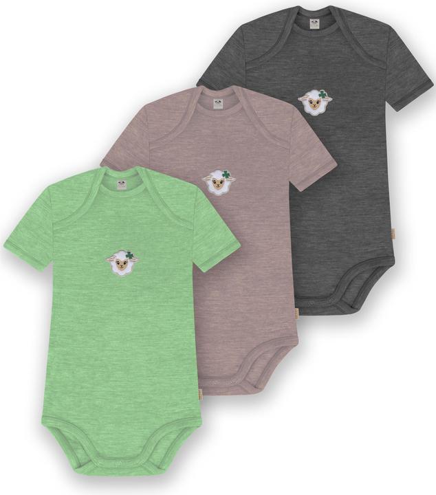 Normani 3er Set Baby Merino Body Kurzarm „Tauranga" - 9299