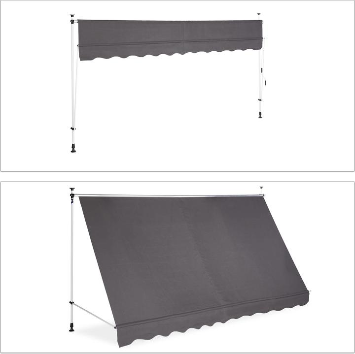 Actual product image Relaxdays Telescopic Balcony Awning (3.50 m)