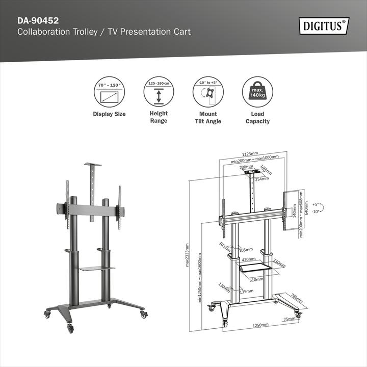 Immagine prodotto Digitus DA-90452 (Universale, 120", 140 kg)