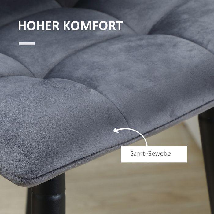 Produktbild Swisshandel24 2er-Set Barhocker mit Lehne Küchenstuhl Barstuhl Tresenhocker-Set mit Stahlbeinen Grau