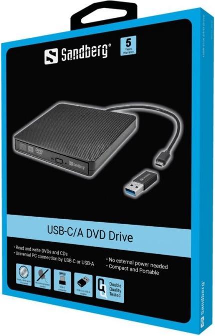 Produktbild Sandberg USB-C/A DVD Drive (DVD Brenner)