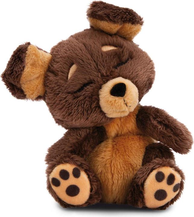 Produktbild NICI Kuscheltier Sleeping Pets brauner Hund im grünen Körbchen GREEN (11 cm)