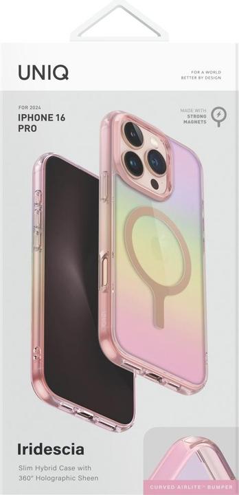 Immagine prodotto Uniq Iridescia Magclick Charging Case for iPhone 16 Pro - Pink (Apple iPhone 16 Pro)