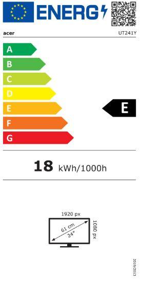 Label énergétique Acer Dis 24 UT241YAbmihuzx IPS (1920 x 1080 pixels, 23.80")
