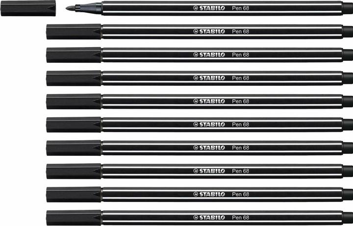 Productafbeelding STABILO Pen 68 Premium viltstift (Zwart, 10 x)