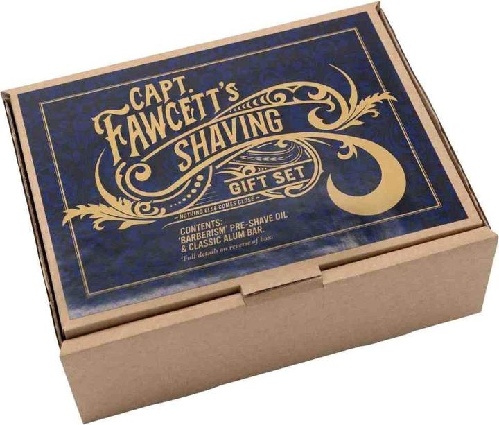 Actual product image Captain Fawcett Alum Bar & Barberism Pre-Shave Oil Gift Set
