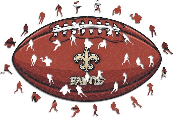 Actual product image Iconic NFL - New Orleans Saints– Football with Logo - Wooden Puzzle Size L (500 pieces) (500 pieces)