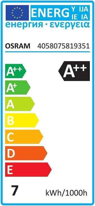 Energie-Label Osram Led Base Classic A (E27, 7 W, 806 lm, 3 x, E)