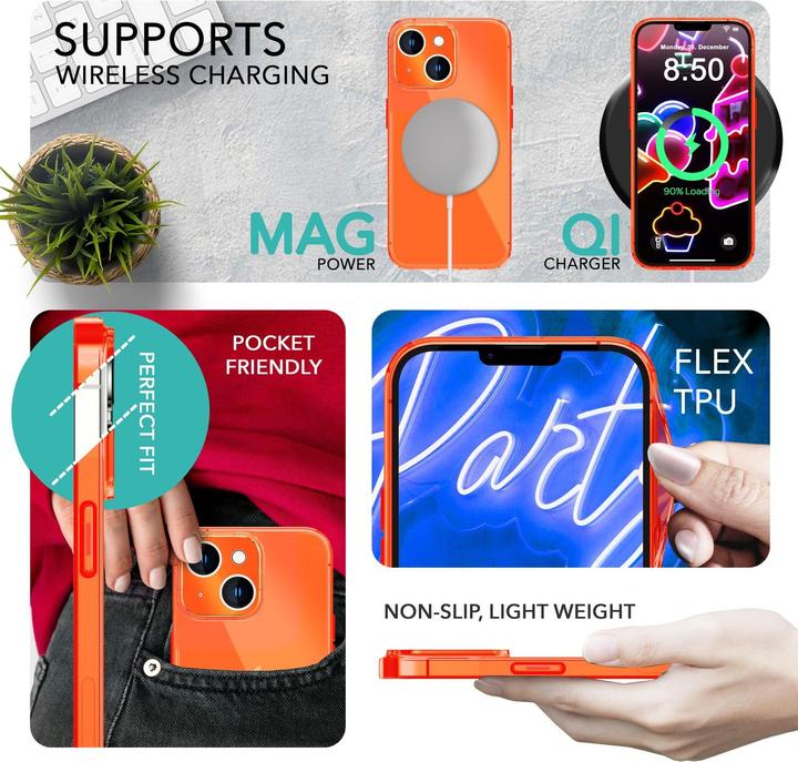 Immagine prodotto Nalia Copertura in silicone trasparente al neon (Apple iPhone 14 Plus)