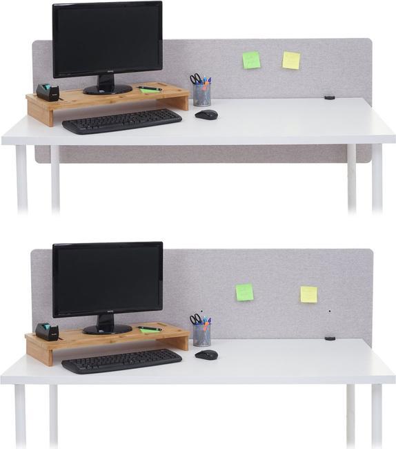 Produktbild Mendler Akustik-Tischtrennwand, Büro-Sichtschutz Schreibtisch Pinnwand, doppelwandig Stoff/Textil - 160x60cm