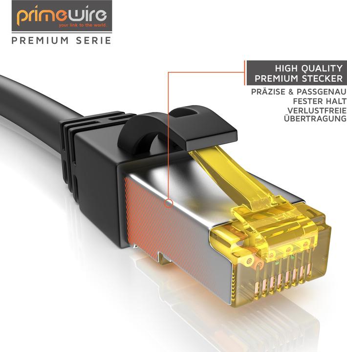 Actual product image Primewire CAT.7 network cable - Ethernet Gigabit Lan cable RJ45 - 10 Gbit/s - patch cable - comp. CAT.6 CAT.8 (S/FTP, PiMF, CAT7, 3 m)