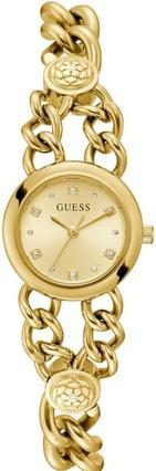 Guess P Gold Charm Armband mit Kristall Verstellbare Glieder