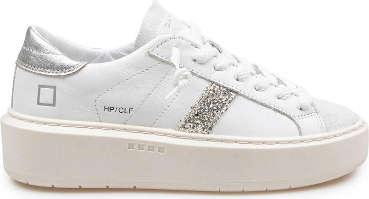 D.a.t.e. D.a.t.e hill low leather sneakers color white/silver (40)