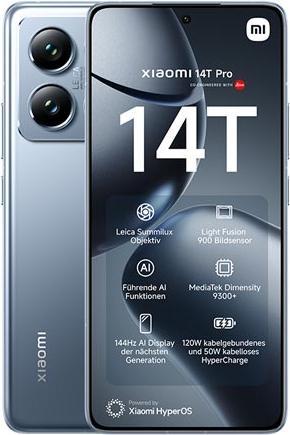 Actual product image Xiaomi 14T Pro 12/1TB 5G blue EU (1000 GB, Titan Blue, Dual SIM, 5G)