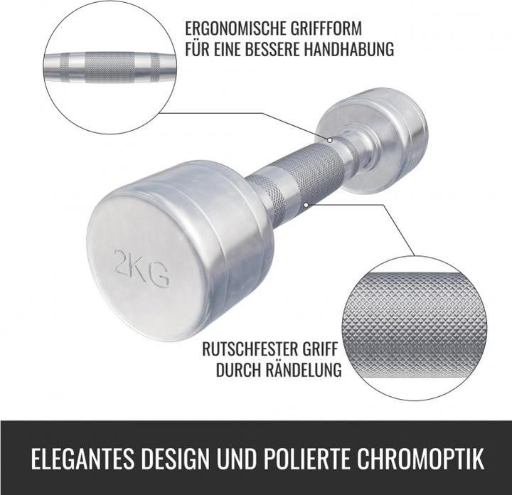 Actual product image Gorilla Sports Chrome dumbbells (2 x 2 kg)
