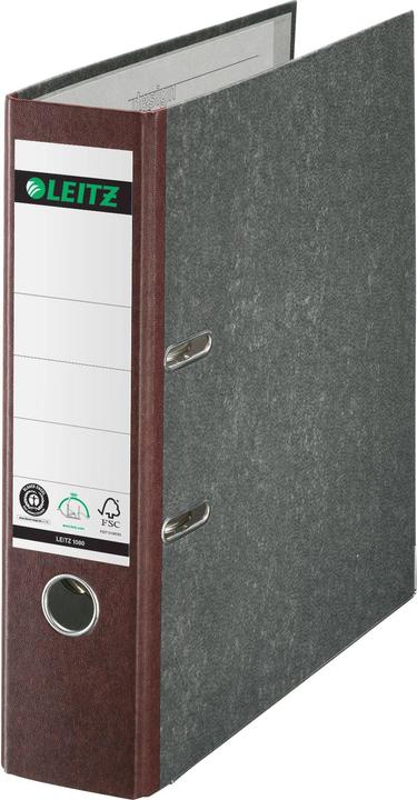 Actual product image Leitz Cloud marble folder, 180 degree, DIN A4, 80 mm, brown colored spine, cardboard cover, outside (A4, 80 mm, 1 Piece)