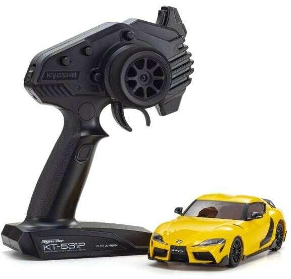 Actual product image Kyosho Mini-Z MA-020 Toyota GR Supra TRD, Yellow AWD, 1:27, Readyset (RTR Ready-to-Run)