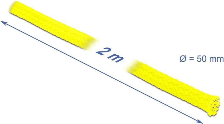 Produktbild Delock Geflechtschlauch dehnbar 2 m x 50 mm gelb (Kabelschlauch, 200 cm)