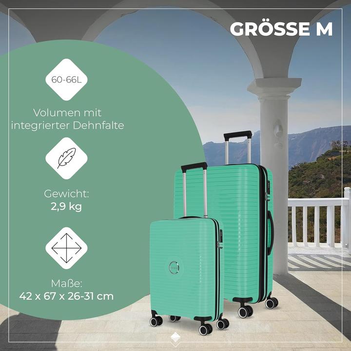 Produktbild Travelite Orbita 4 Rollen Kofferset 3-teilig mit Dehnfalte (208 l, XL (ab 115l))