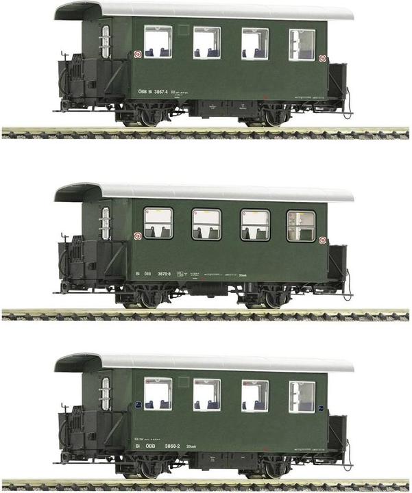 Actual product image Roco H0e Ro Set of 3 narrow gauge passenger coaches (Track H0)