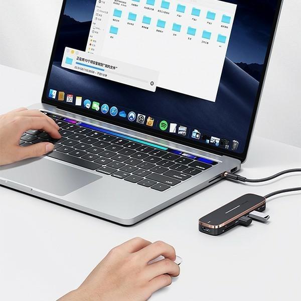 Actual product image Usams Adapter HUB 3xUSB + USB-C + HDMI czarnyblack SJ578HUB01 US-SJ578 (USB-C, 5 Ports)