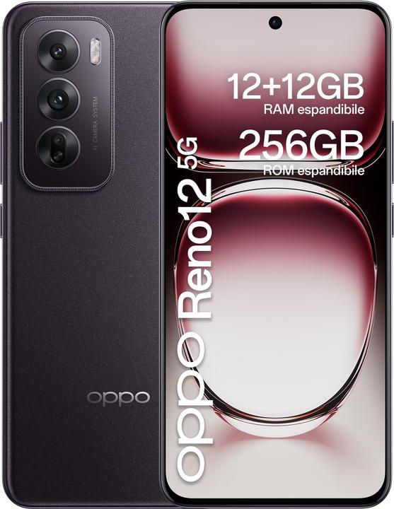 Produktbild OPPO Reno12 5G (256 GB, Black Brown, 6.69", Dual SIM, 50 Mpx, 5G)