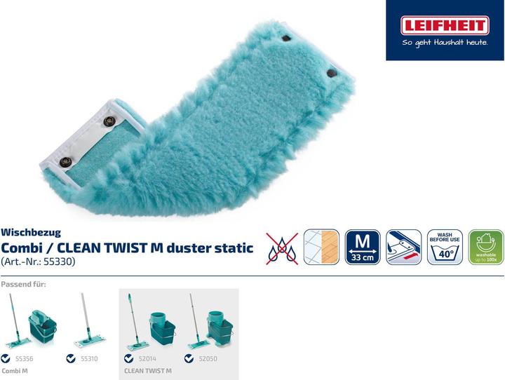 Actual product image Leifheit Wiper cover CLEAN TWIST M / Combi M static plus 2-pack (2 pcs.)