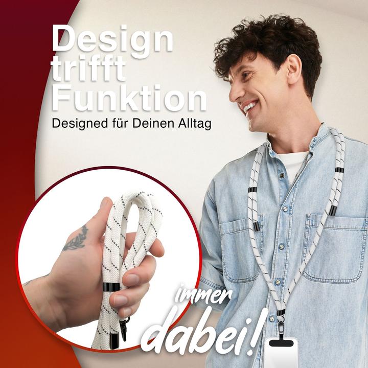 Produktbild Nalia HoldMe Lanyard Handykette - Universal Trageband für Smartphones - Verstellbar, Soft & Elastisch