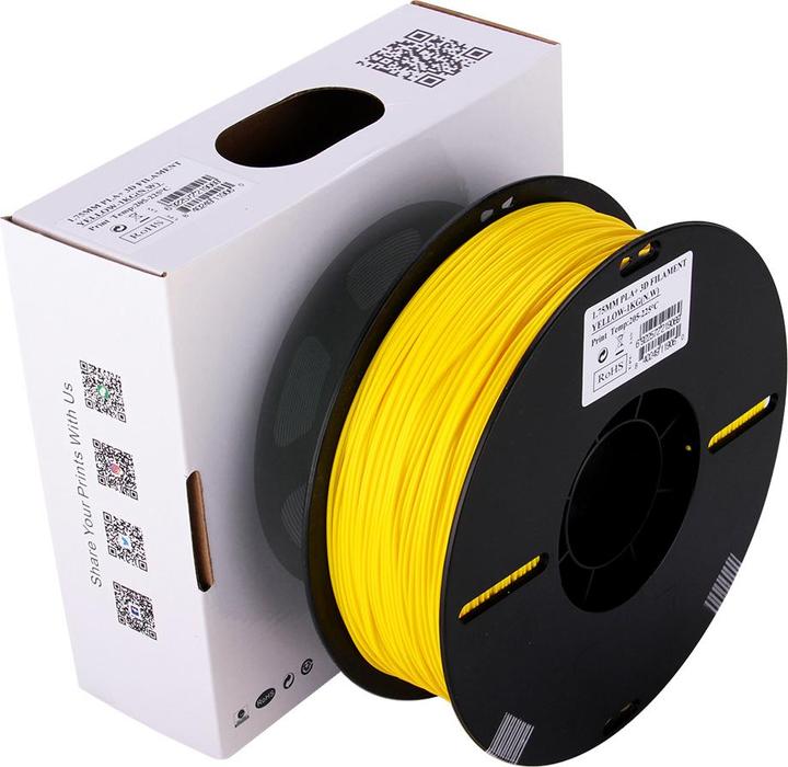 Actual product image eSUN PLA+ 1.75mm Yellow 1Kg (PLA+, 1.75 mm, 1000 g, Yellow)