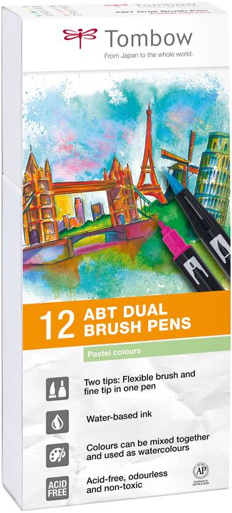 Image du produit Tombow Stylo à double brosse ABT (Combinaison pastel, 12 x)