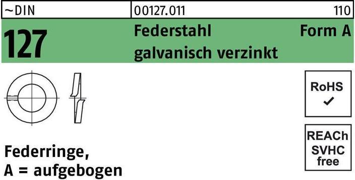 Productafbeelding Veerring DIN 127 A 33 Veerstaal, gegalvaniseerd