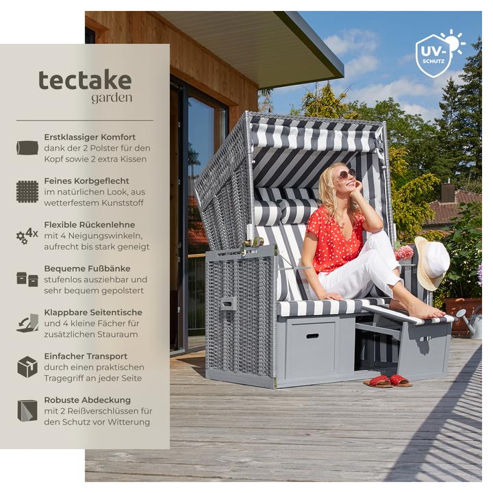 Actual product image tectake Beach chair incl. protective cover