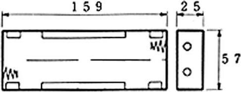 Immagine prodotto Velleman BH261D Portabatterie 6x Baby (C) Connessione a saldare (L x L x A) 159 x 57 x 2