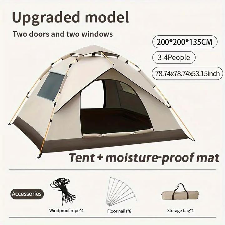 Image du produit Fun Outside Tente à montage rapide avec fermeture rapide pour 3-4 personnes (Tente gonflable, 4 personnes)