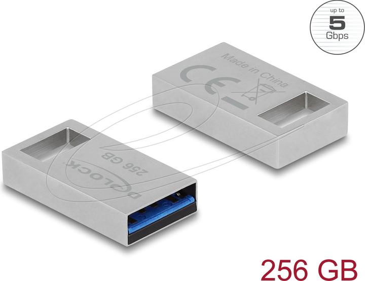 Actual product image Delock USB 5 Gbps memory stick 256 GB - metal housing (256 GB, USB-A)