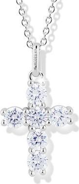 Modesi Charming silver necklace Cross with cubic zirconia M00541 (chain. pendant)