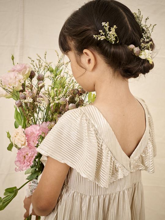 Actual product image Vertbaudet Mädchen Festkleid mit Schmetterlingsärmeln aus Lamé (86)