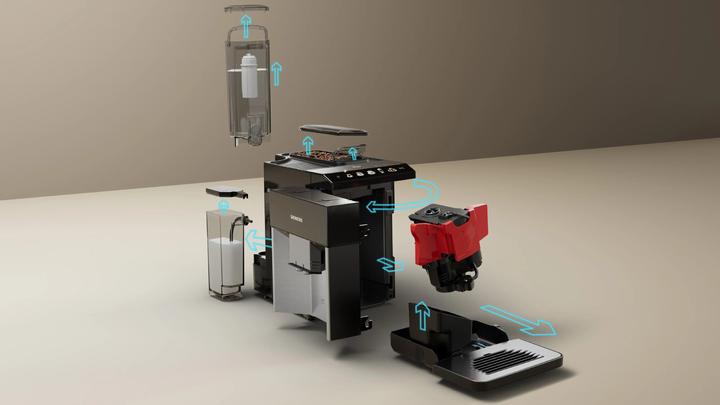 Produktbild Siemens TQ515D03 EQ500 Kaffeevollautomat Edelstahl - Klavierlack schwarz
