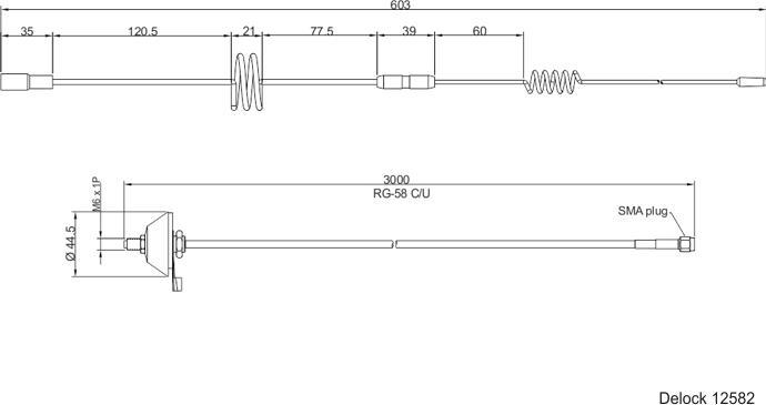 Actual product image Delock LTE antenna with mounting base (GSM, 3G)