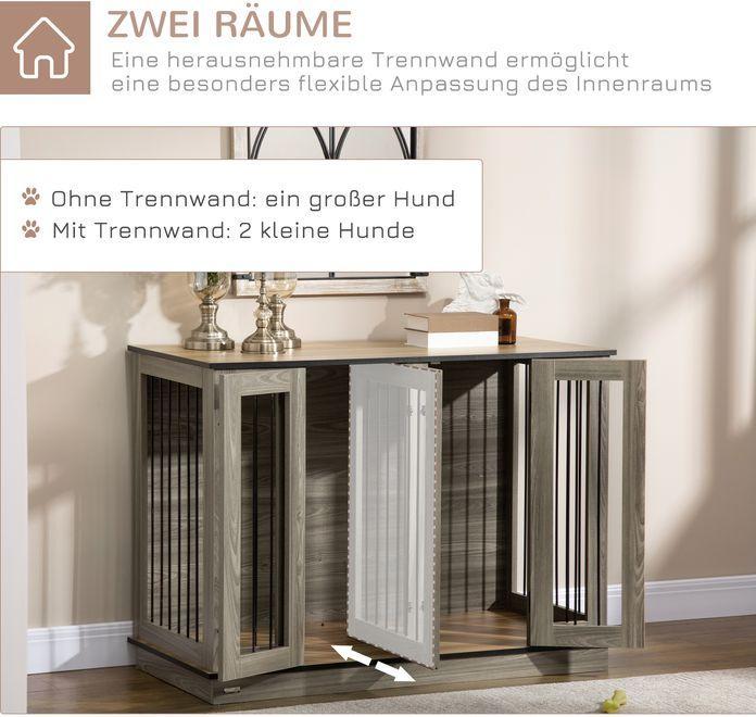 Actual product image Swisshandel24 Dog cage Pet cage with removable partition wall Dog box Pet cage Dog kennel inside Dark whale (Dog kennel)