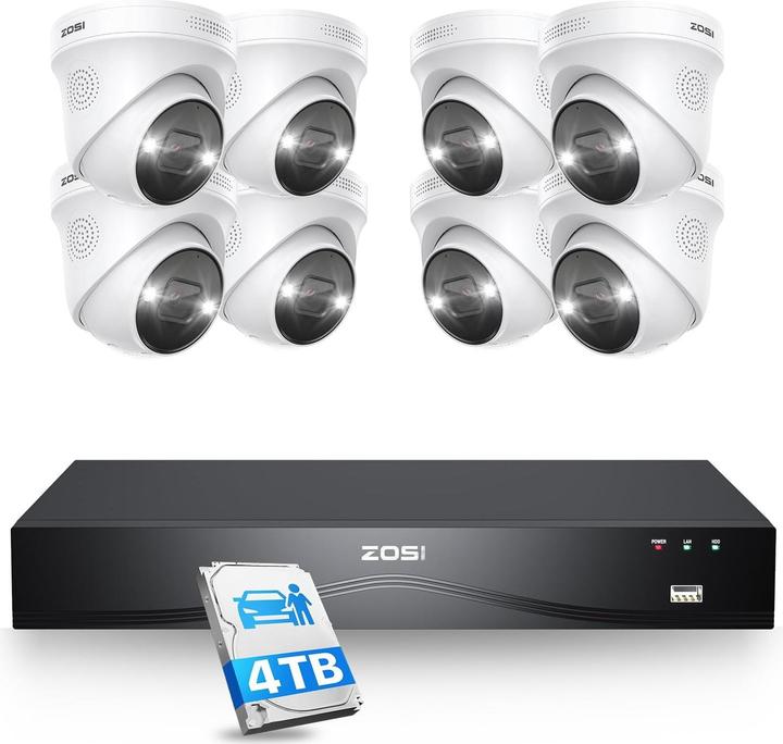 Image du produit Zosi 4K PoE Überwachungskamera-Set mit Personenerkennung
