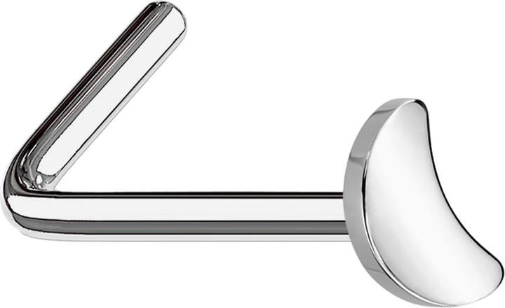 Actual product image Star Piercing Nose stud angled silver with moon (Titanium G23, without brass)