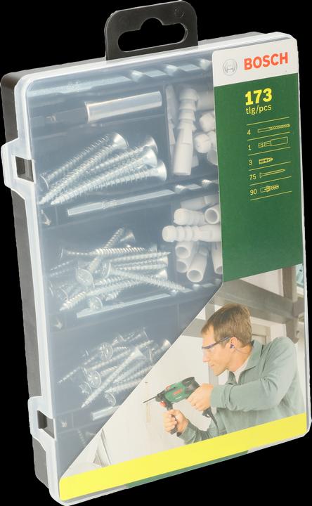 Actual product image Bosch Zubehör Fastening set 173 pieces, drill bits, dowels, screws, bits in sorting box (173 Screws per piece)