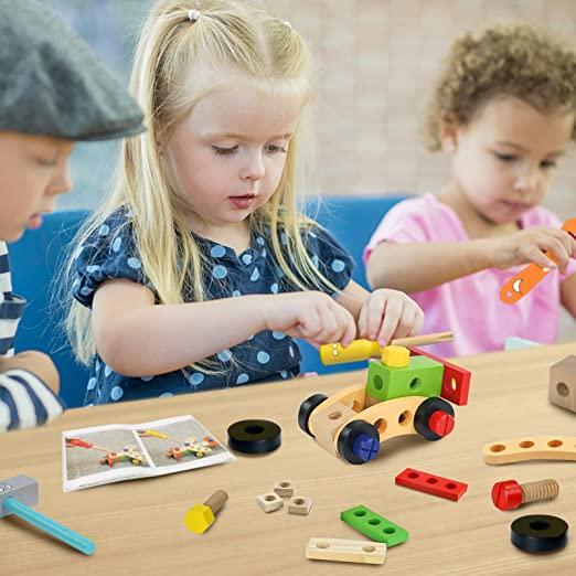 Produktbild Esmée Holz Kinder Werkzeug Koffer Handwerker Tool Zubehör Lern Spielset 36-tlg. Set