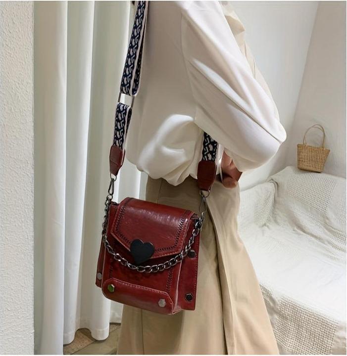Immagine prodotto Only-Bags.Store Mini borsa crossbody retrò, custodia per telefono cellulare in pelle PU di moda, borsa quadrata con