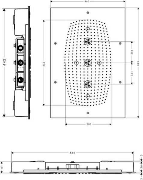 Produktbild hansgrohe 28417000 Raindance Rainmaker 680 x 460 mm Air 3jet Kopfbrause (3 Strahlarten, 20 l/min)