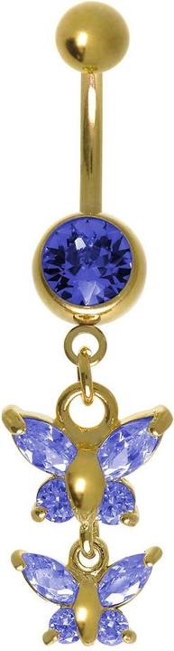Produktbild Bijouteria Bauchpiercing (Zirkonia, Chirurgenstahl 316L, PVD Beschichtung (goldfarbig))
