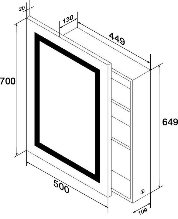 Image du produit SONNI LED-Spiegelschrank, Hochglanz-Badezimmerspiegel mit Beleuchtung, Badezimmerspiegelschrank