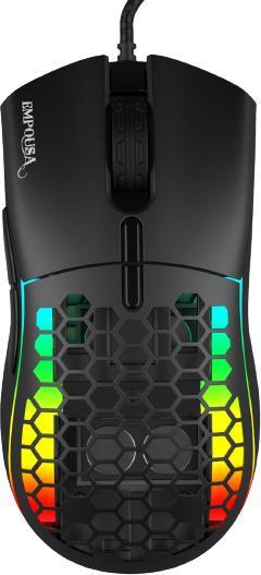 Immagine prodotto Inca RGB 6 Led 10000 DPI 7D Tasti Macro con doppio cappuccio Mouse da gioco Prof. (Cablato)